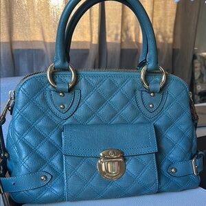 Marc Jacobs Blue/Topaz Quilted Satchel (Elise)